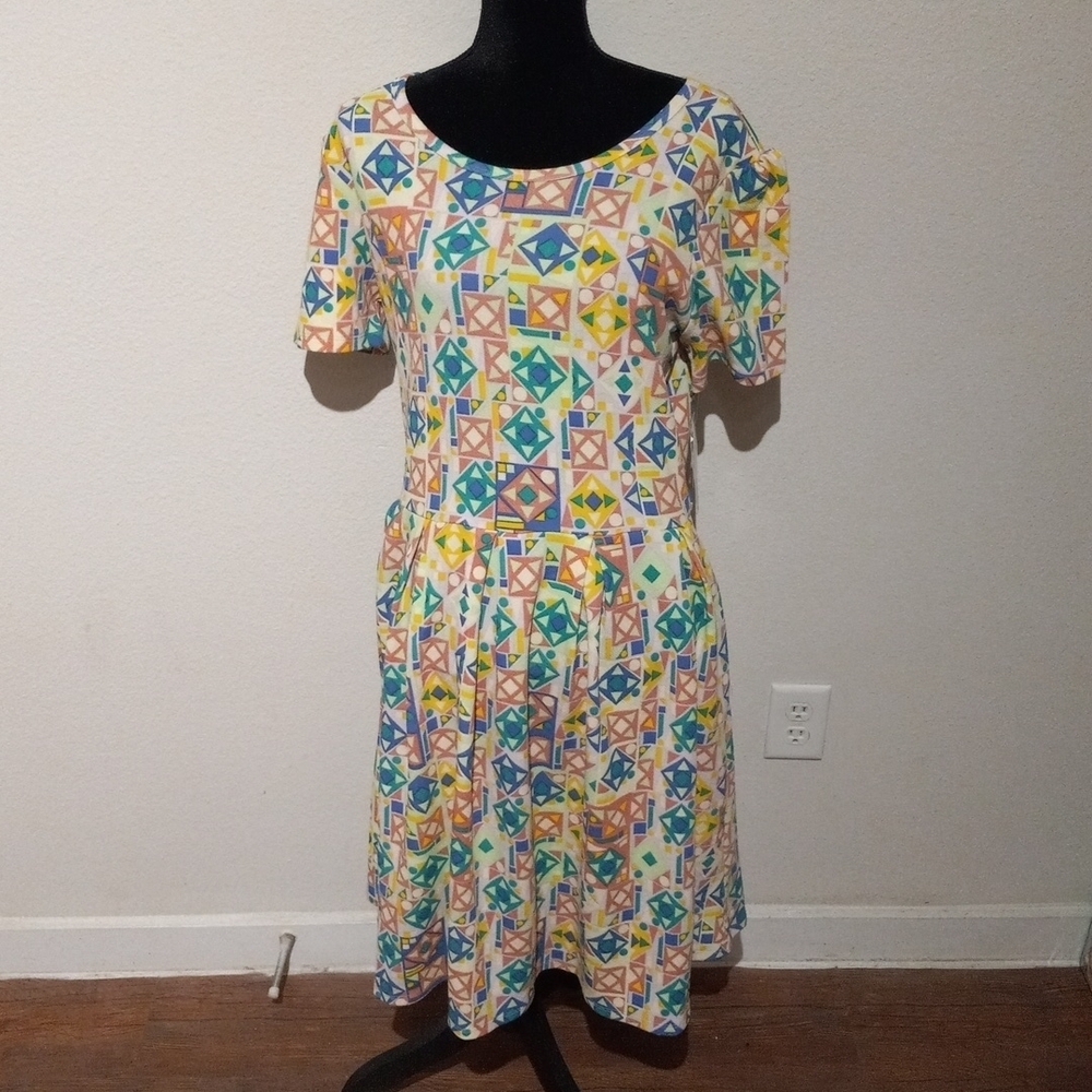 NWT LULAROE 3XL spring design AMELIA stretch dress with pockets, $65.00